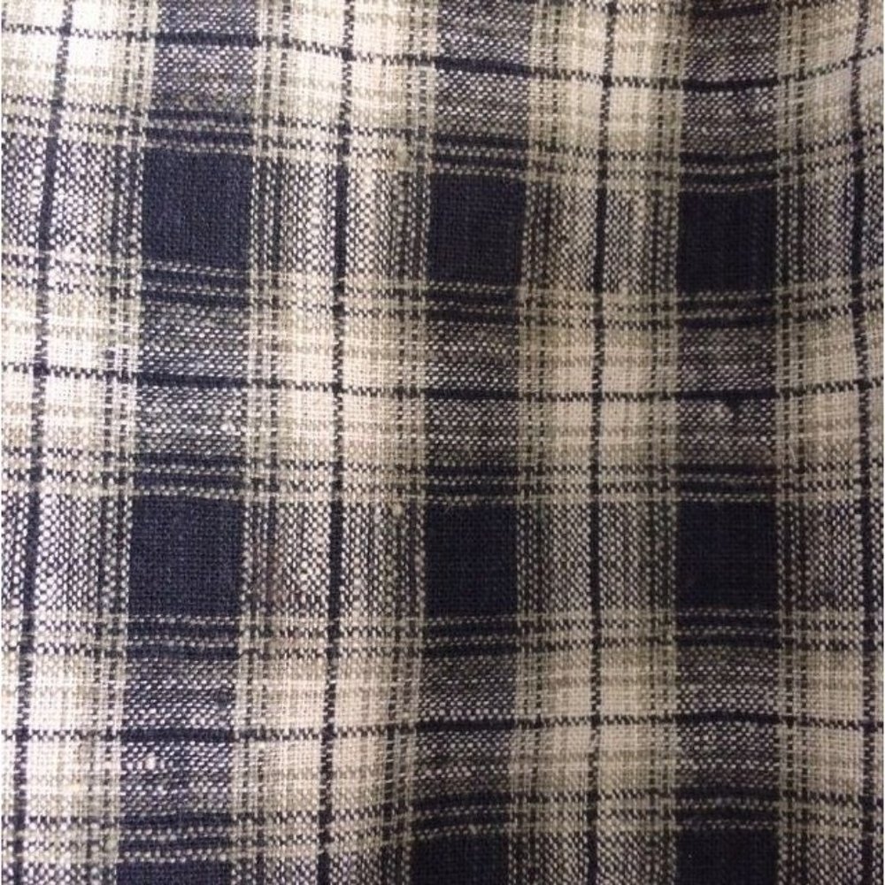 Retro Plaid Shorts Black Cream Beige Zipper Button Pockets Classic - Picture 2 of 4